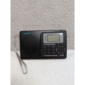 TIVDIO Black Portable FM WM SW DSP Receiver Stereo Radio V-111 Works Great